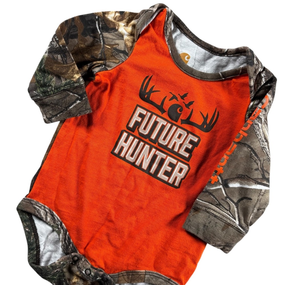 Carhartt Bodysuit 6M Orange Camo Future Hunter Realtree Long Sleeve Country